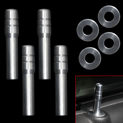 Brushed Billet Door Lock Kit 02-up Jeep, Chrysler, Dodge 4DR - Click Image to Close